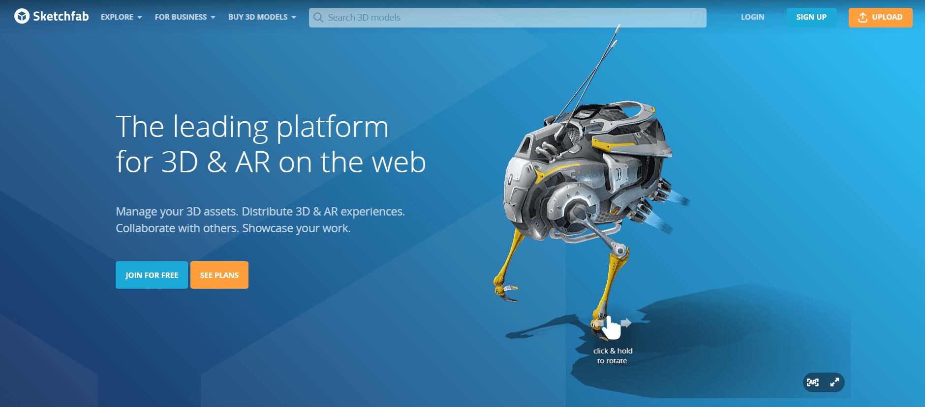 Sketchfab for downloading 3D models