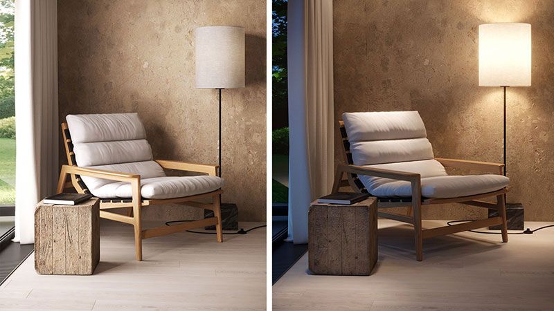 Two 3D Scenes of a Product and Surroundings for a 3D Rendering Project