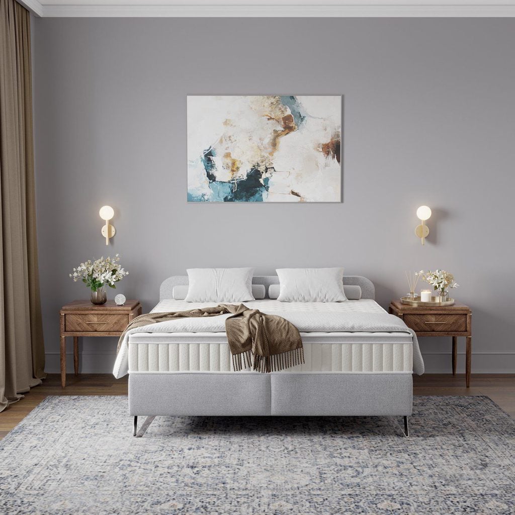 3D Interior Visualization of trendy Bedroom with Realistic fittings Rendering