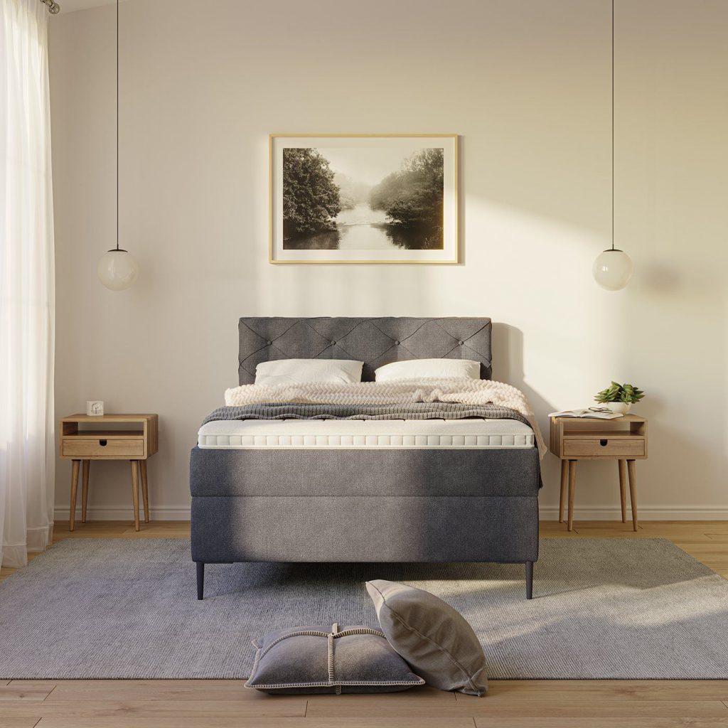 3D Interior Visualization of Bedroom with 3D Rendered fittings