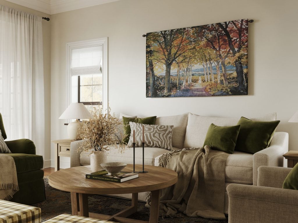 3D Visualization of a Tapestry in a Living Room