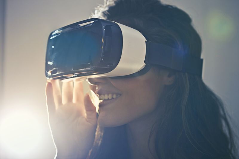 A Girl Enjoys VR Made Using 3D Rendering Technology