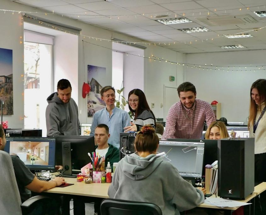 CG visualization artists finishes off 3d rendering