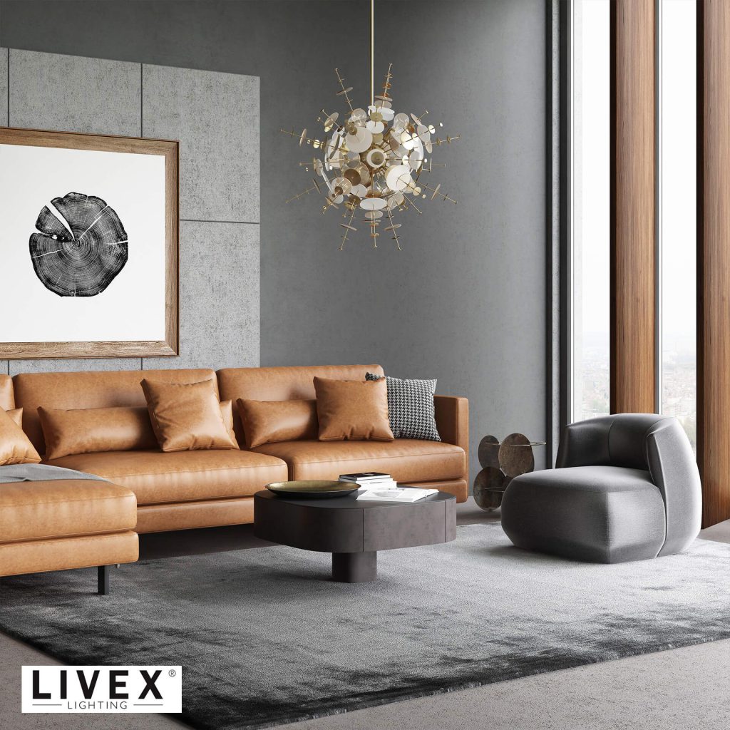 Interior 3D Visualization of Modern Living Room with Furniture Rendering