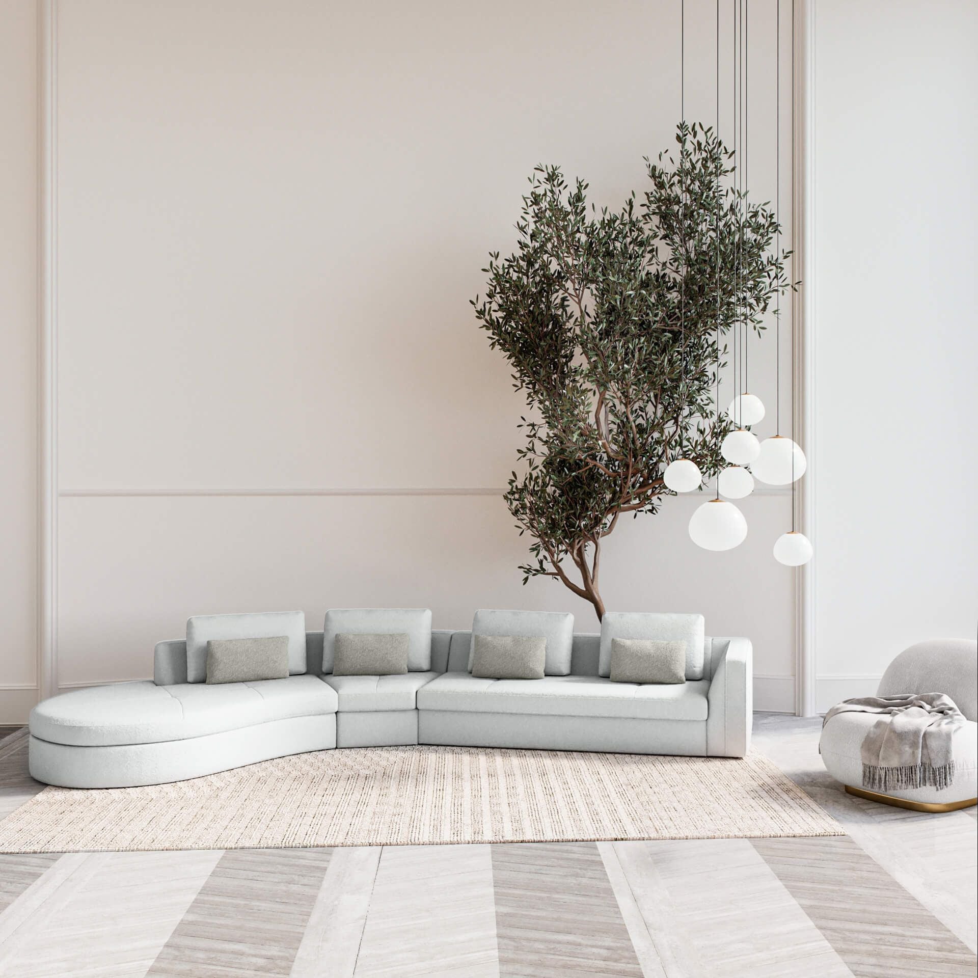 Luxurious Sofa Lifestyle Visualization