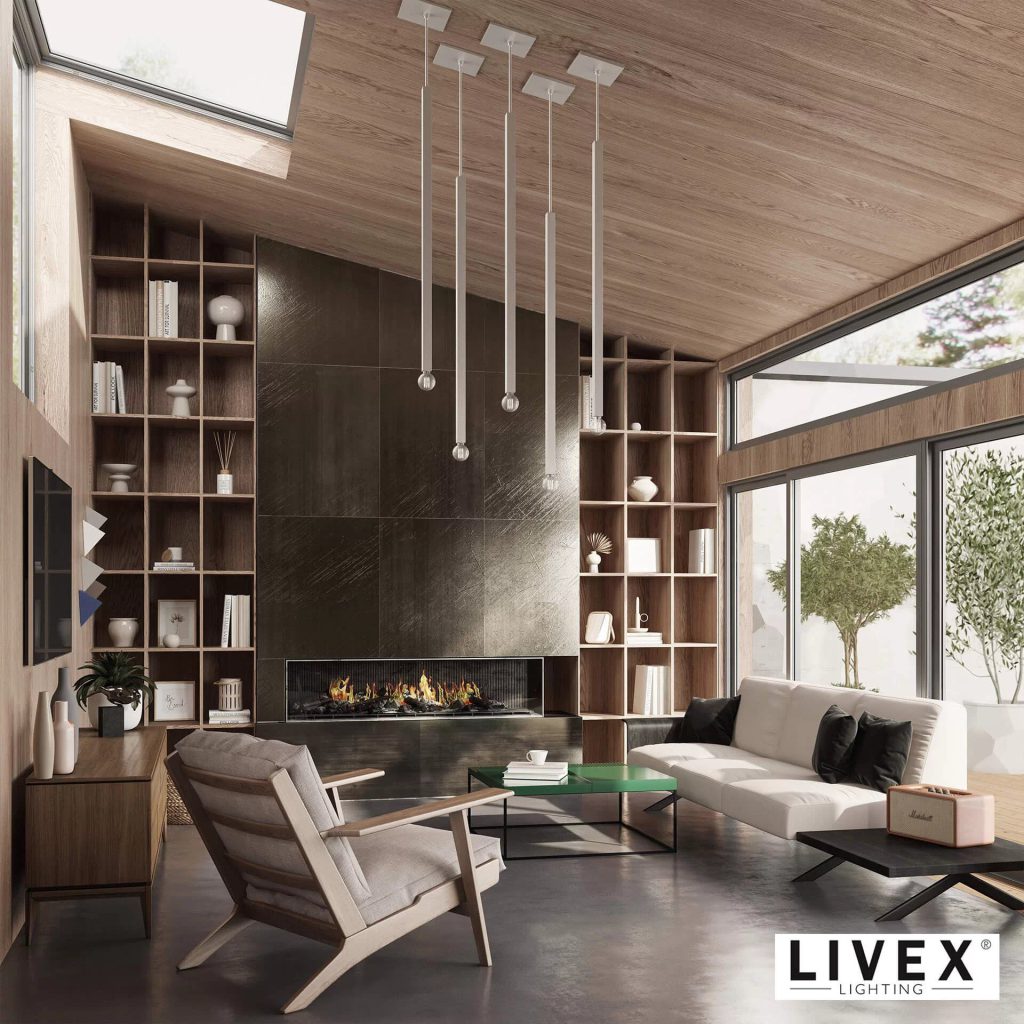 3D Interior Rendering of Modern Living Room with Custom Furniture