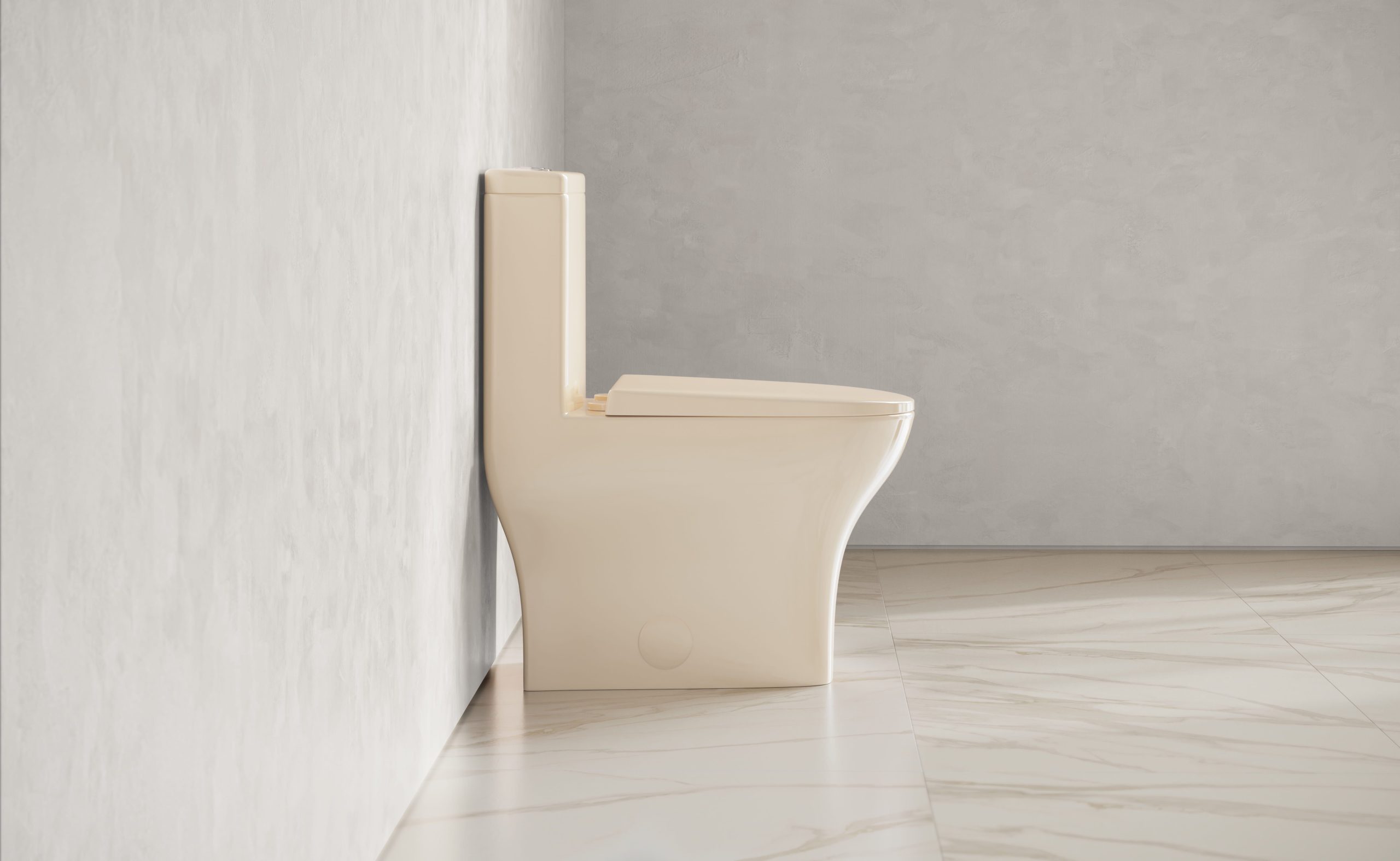Beige Toilet Side Shot