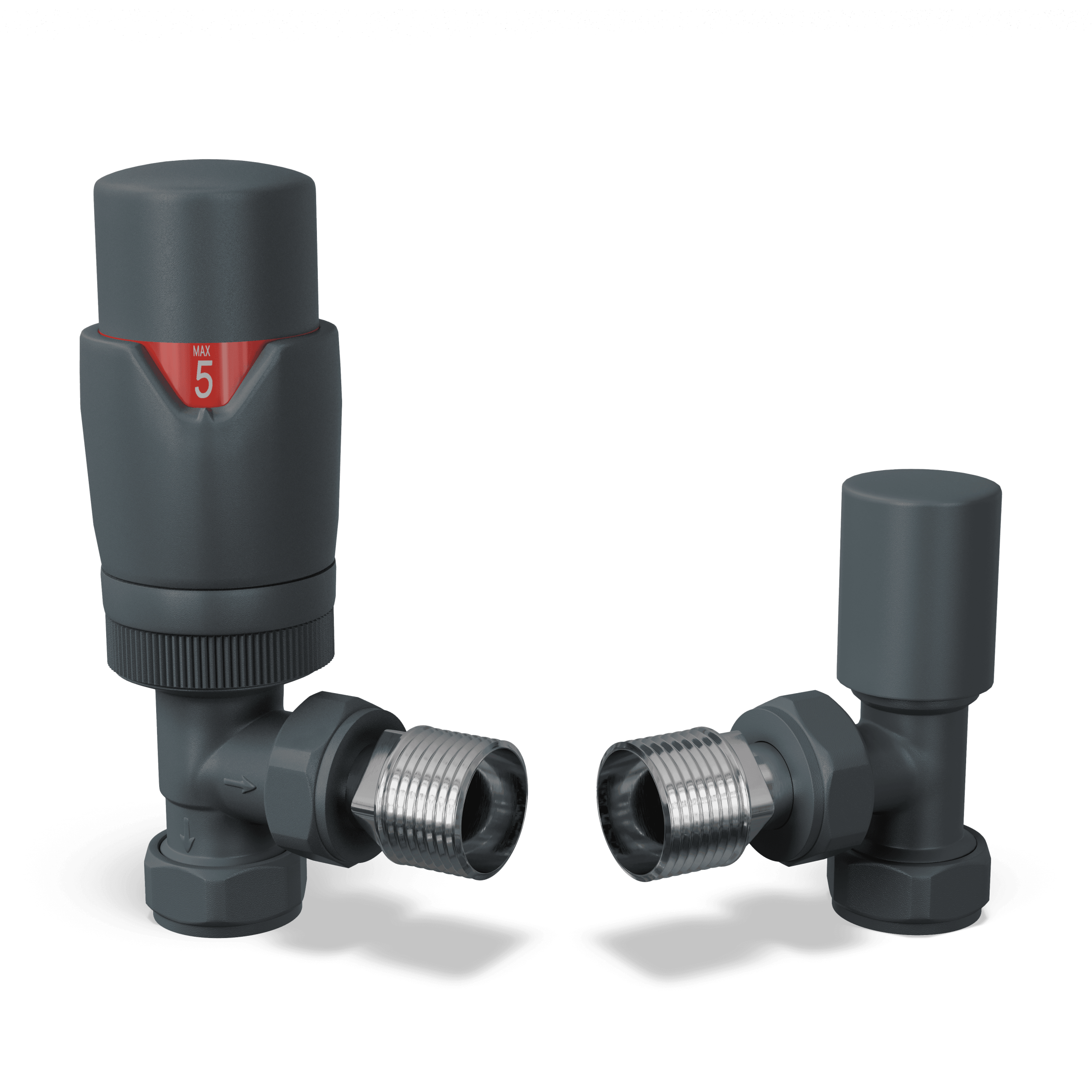 Gray Radiator Valve 3D Visualization