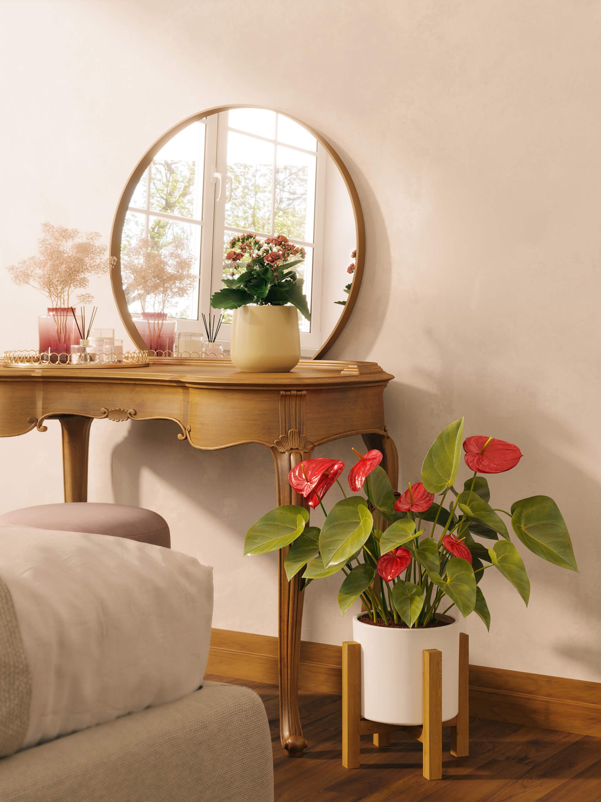 White Pots Lifestyle CG Rendering