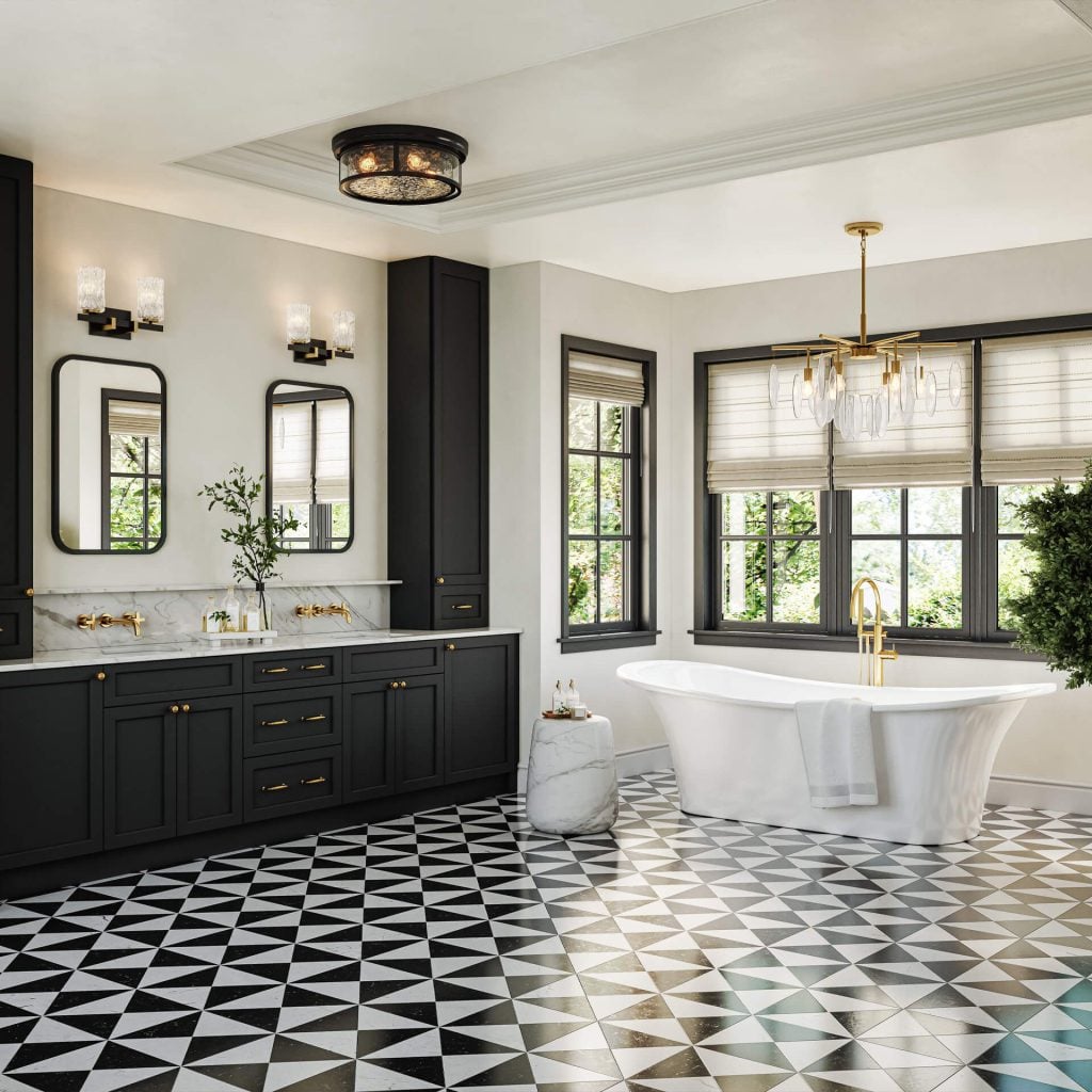 Photorealistic 3D Interior Rendering of a trendy Bathroom