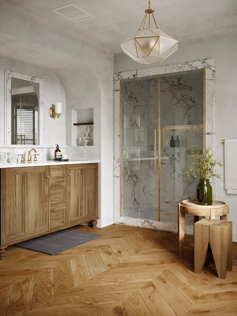 Photorealistic 3D Interior Rendering of a trendy Bathroom