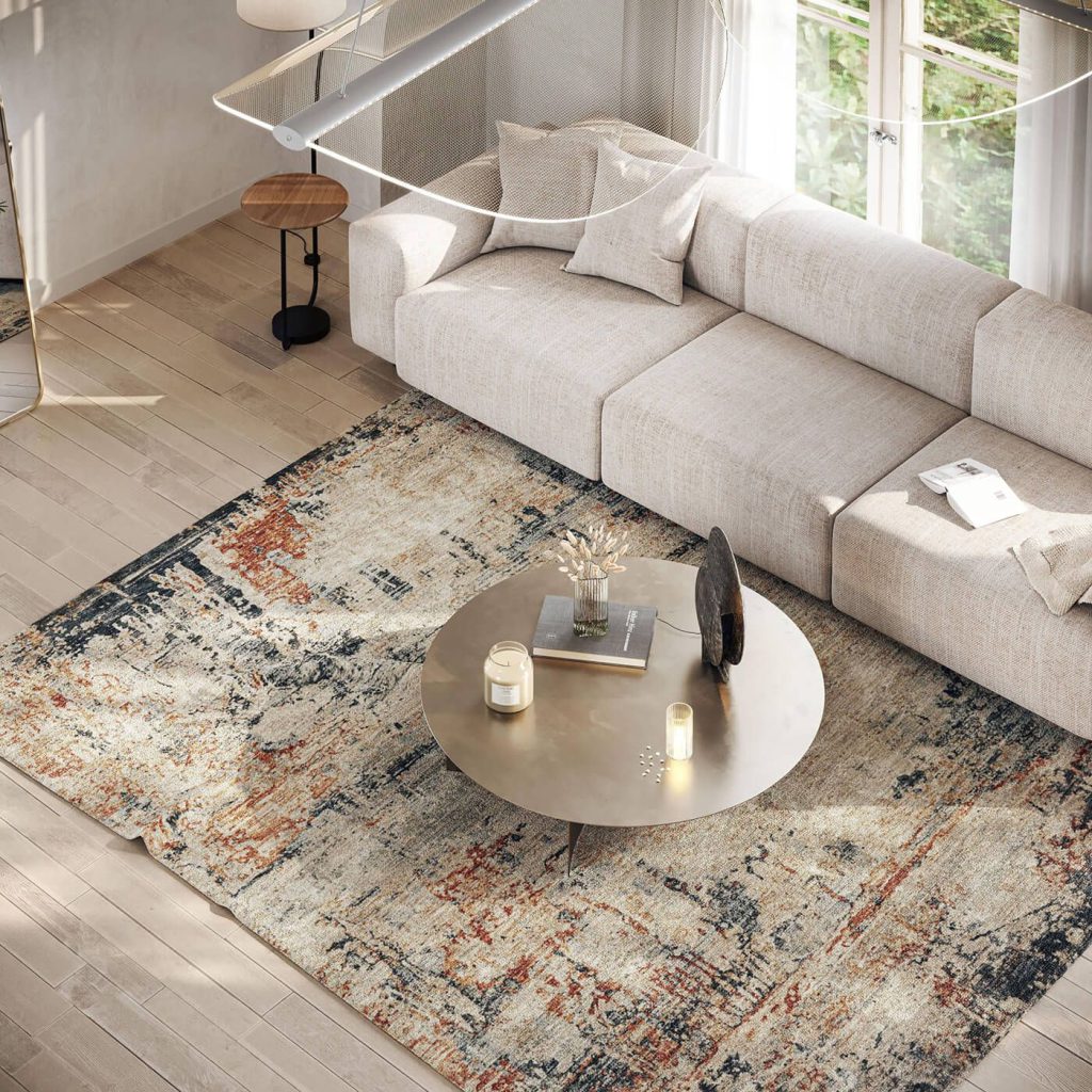 3D Interior Visualization of Modern Living Room with 3D Furniture Rendering
