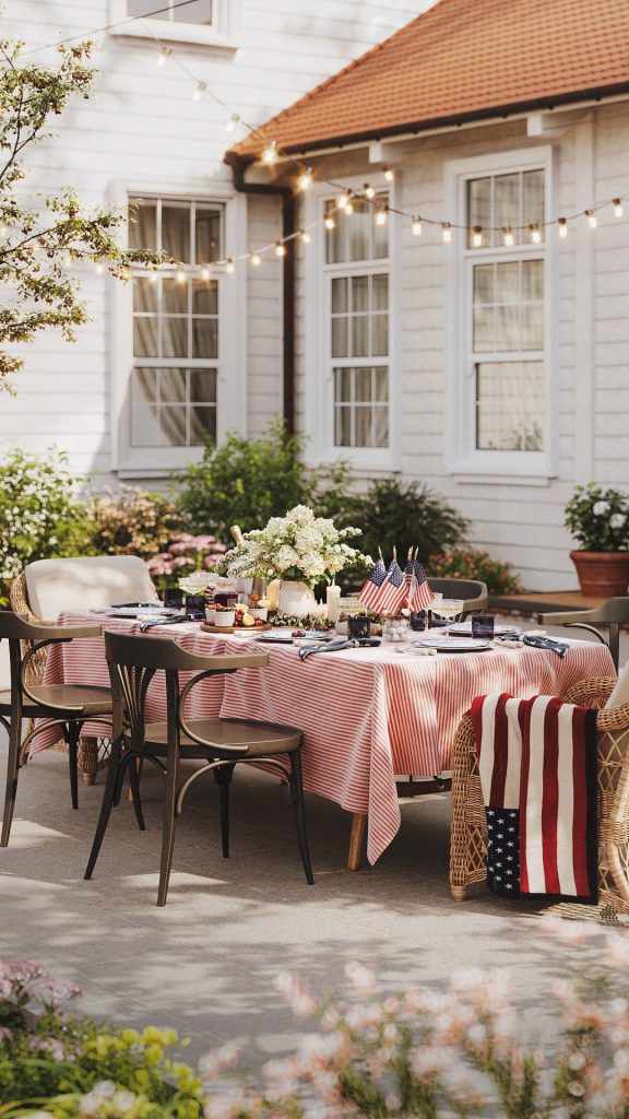 3D Furniture Rendering of Outdoor Dining Scene