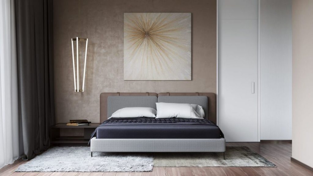 3D Interior Visualization of Modern Bedroom with 3D Furniture Rendering