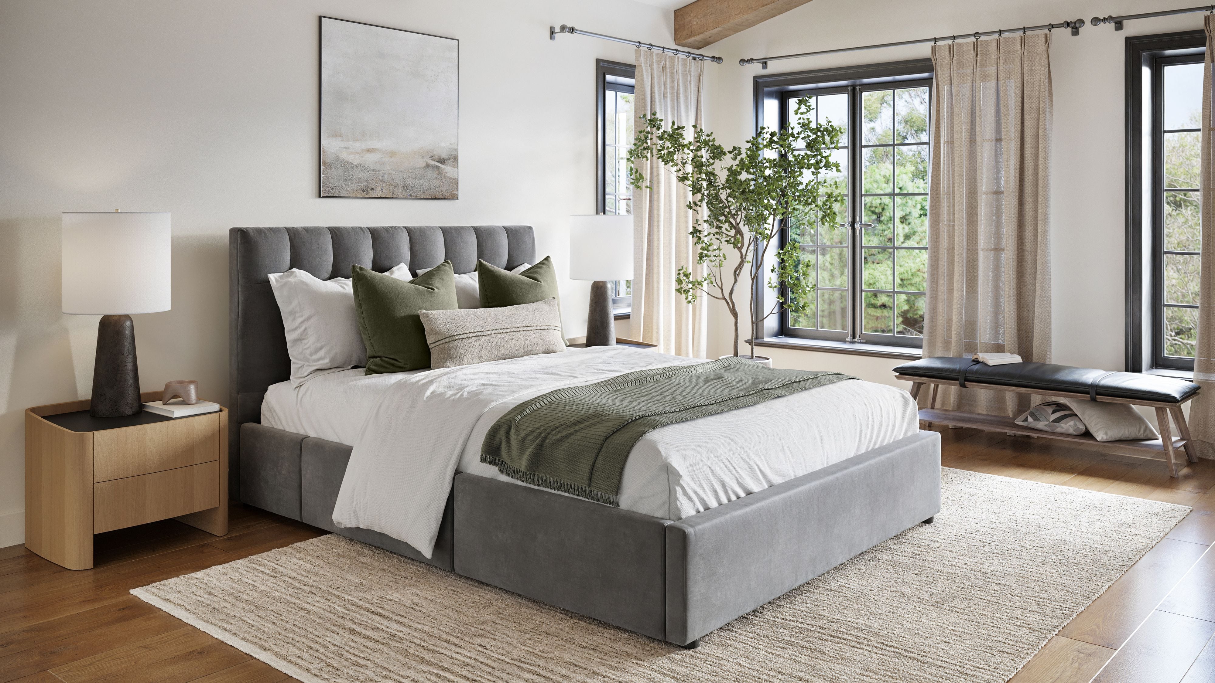 3D Rendering of a Cozy Bedroom Interior