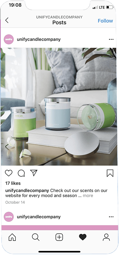 Unify Candle Instagram