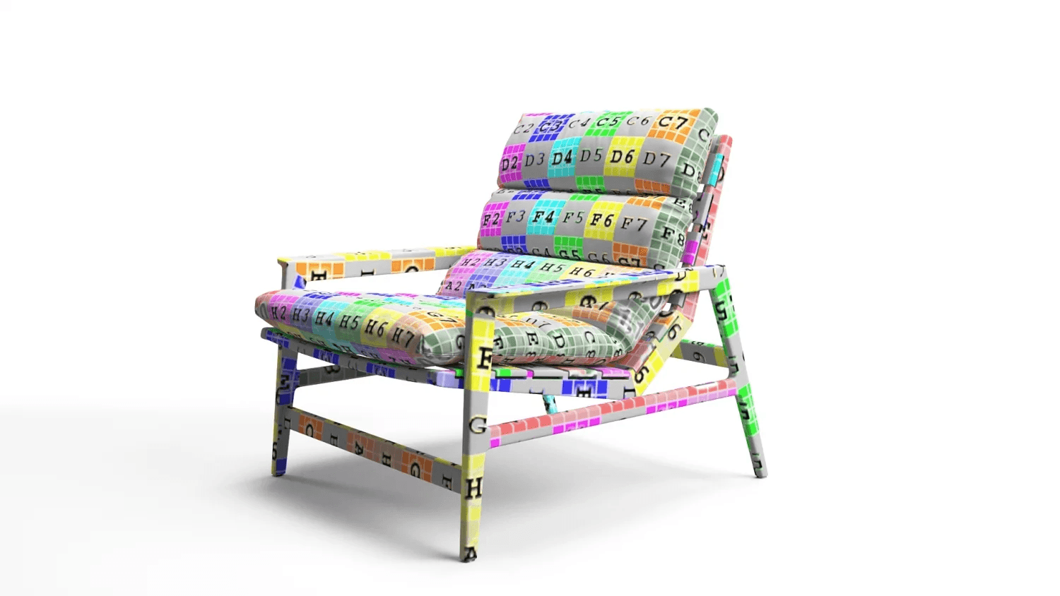 Texture mapping for a chair 3D model: Side view
