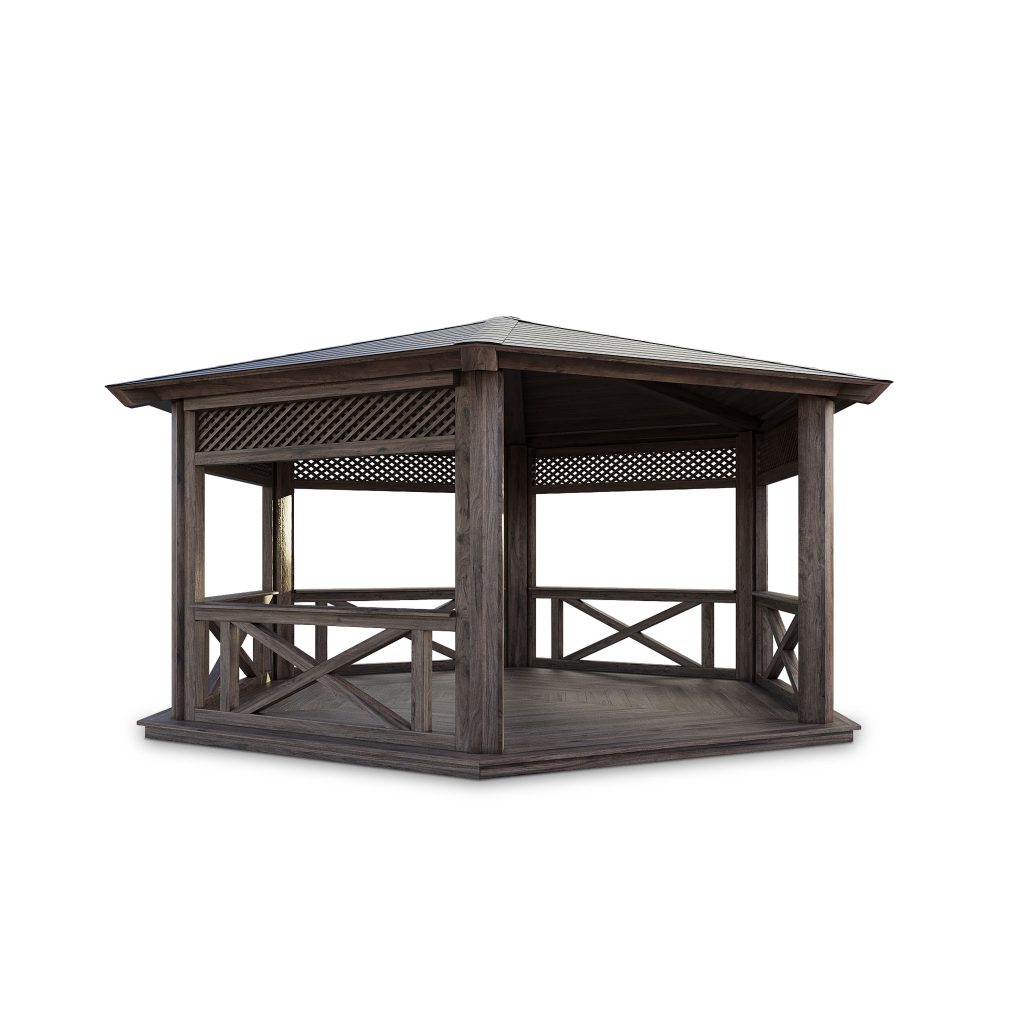 3D Rendered Gazebo – High-Quality Furniture Visualization