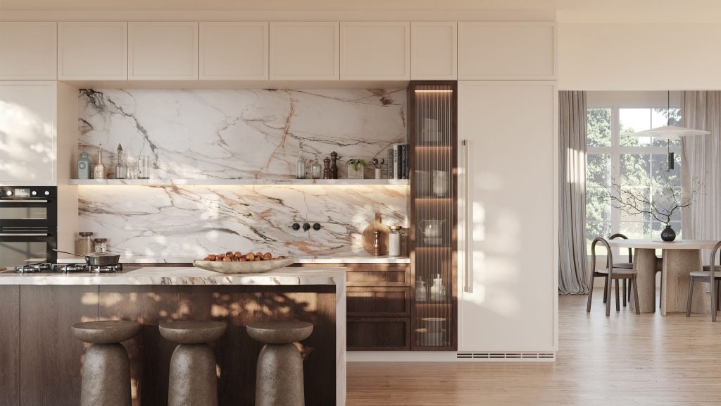 Photorealistic 3D Interior Visualization of Modern Kitchen