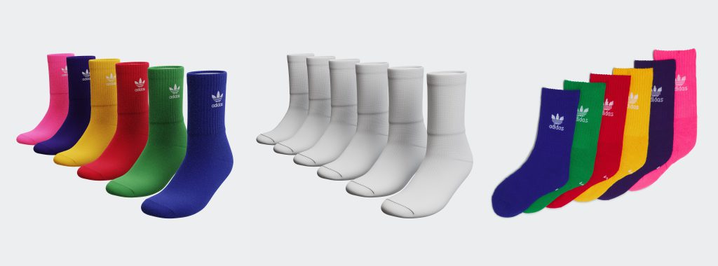 Socks Set CGI: 3D Model and Wireframe Preview