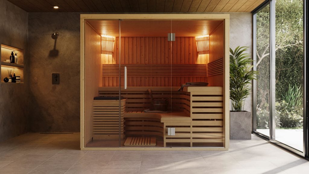 3D Interior Visualization of Modern Sauna – High-Quality 3D Rendering