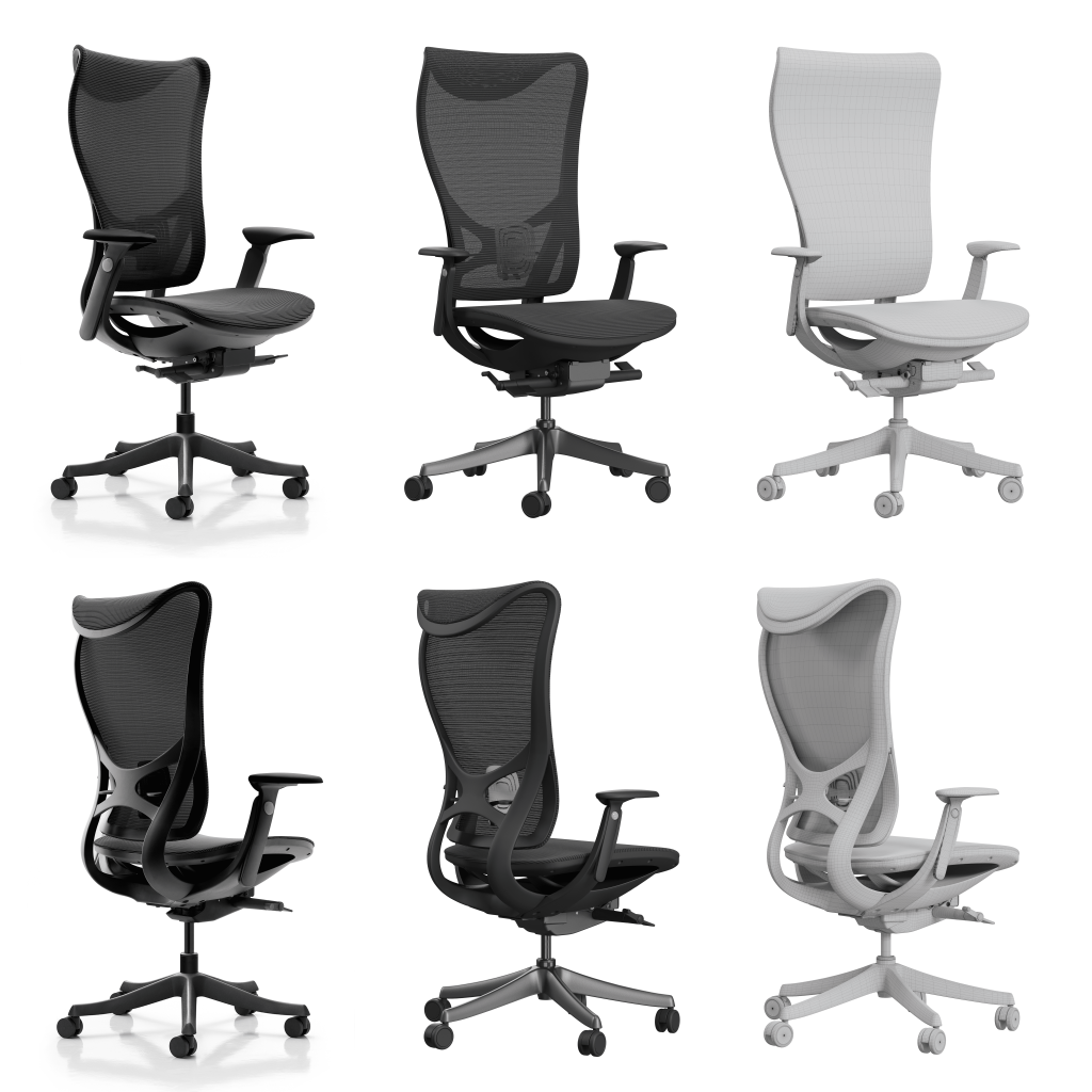 3D Modeling of Ergonomic Mesh Office Chair with Adjustable Features
