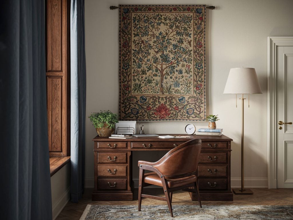 A Woonden Desk Lifestyle Rendering