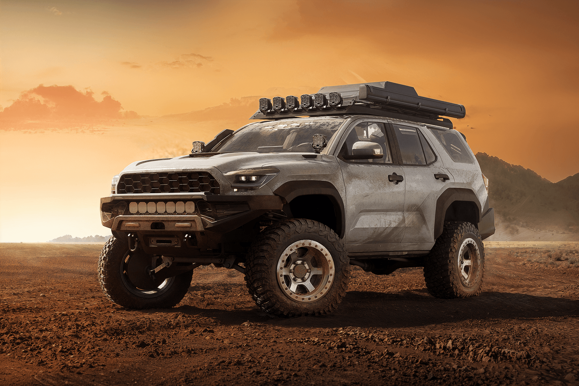WheelTech GP wheel on a SUV — lifestyle 3D rendering