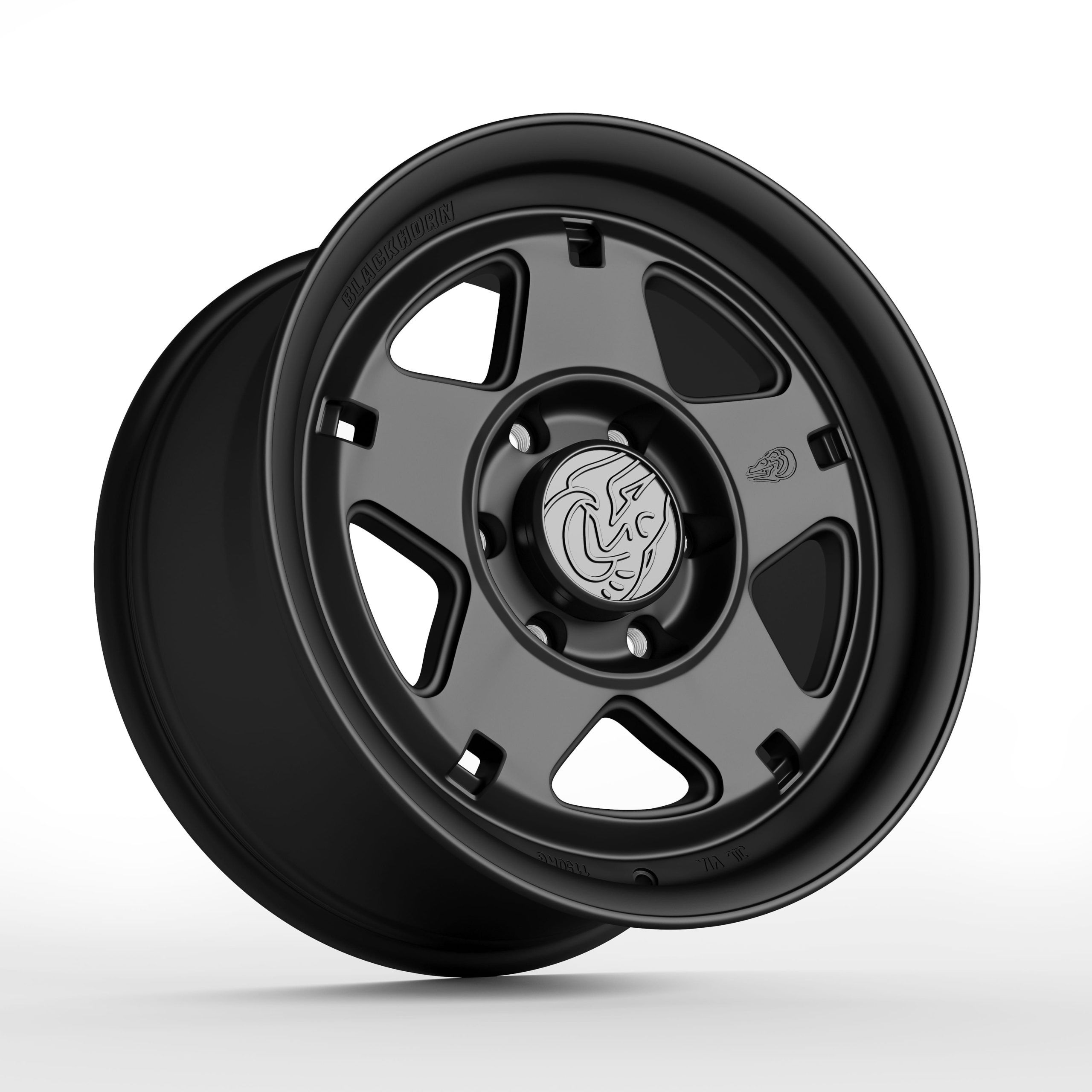 Automotive 3D rendering of gloss finish wheel — studio lighting