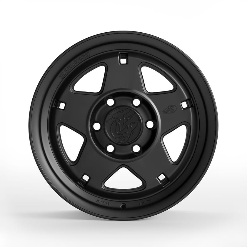 WheelTech GP matte black wheel — studio rendering