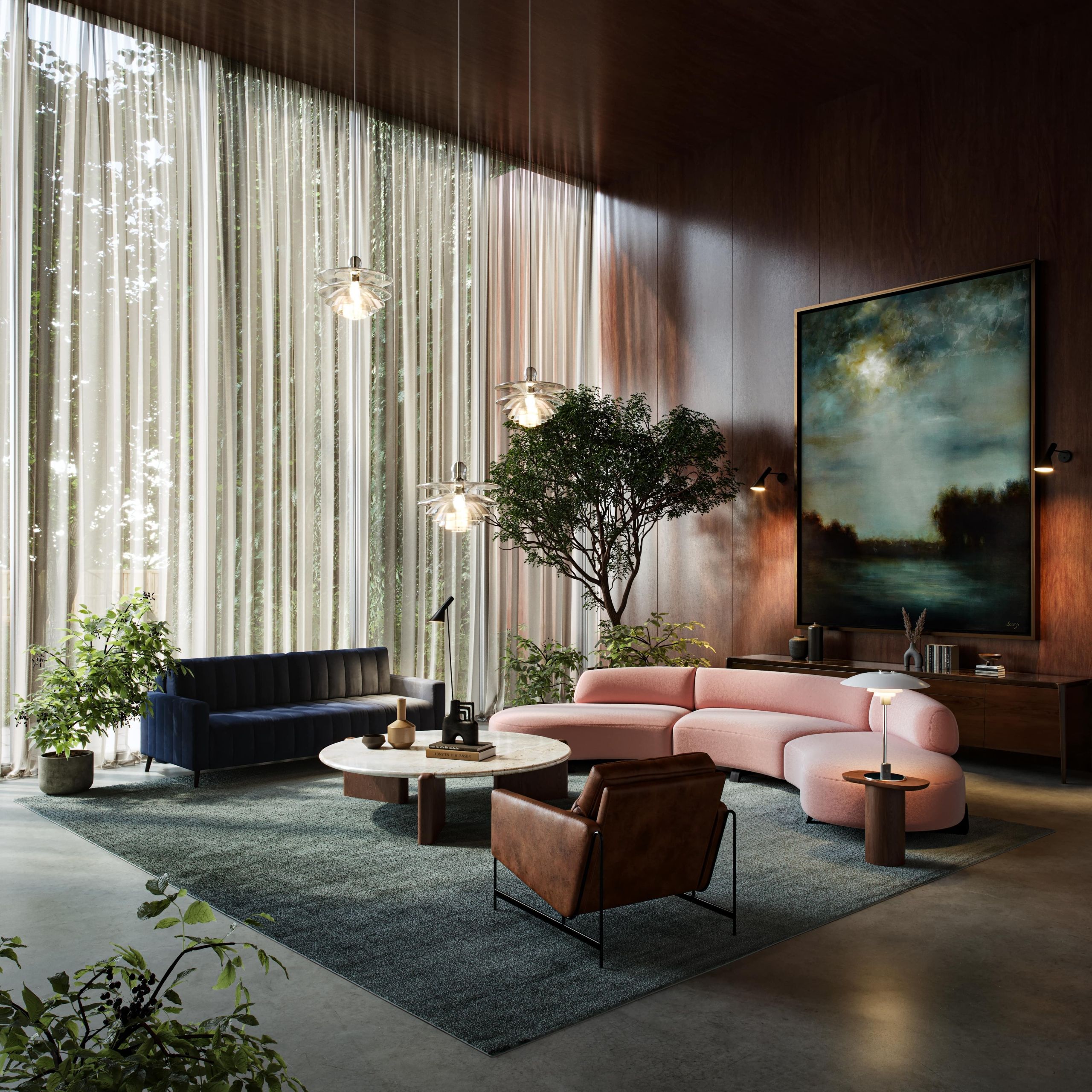 Exploring 3D Modelling Essentials with a rendered image of a cozy interior living space