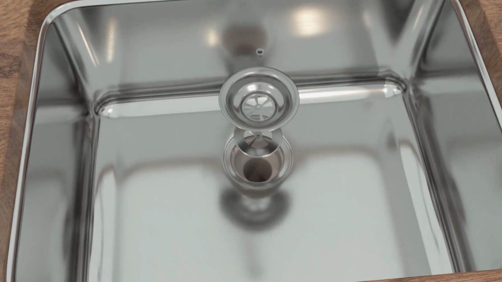 3D Product Rendering of a Stainless Steel Sink