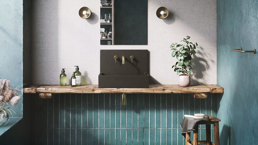 Photorealistic 3D Interior Rendering of Bathroom with Custom Furniture