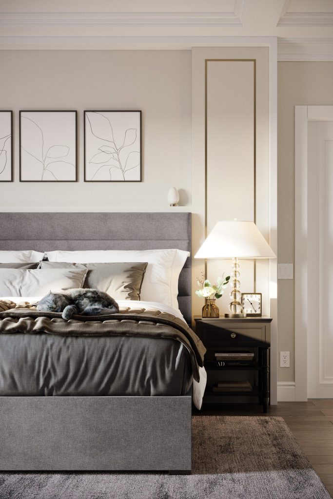 3D Interior Visualization of a Bedroom with Realistic fittings Rendering