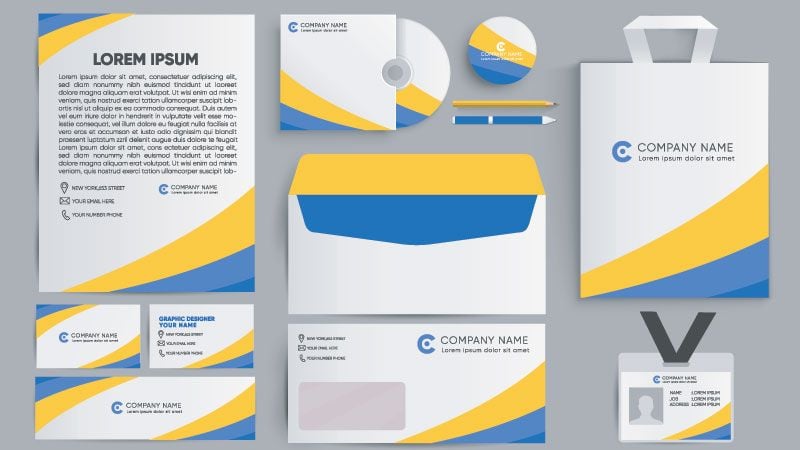 A Bunch of Collateral Items for a Brand Stationery