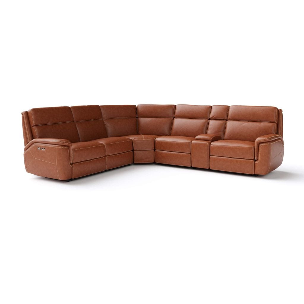 3D Furniture Rendering of a Leather Sectional Sofa