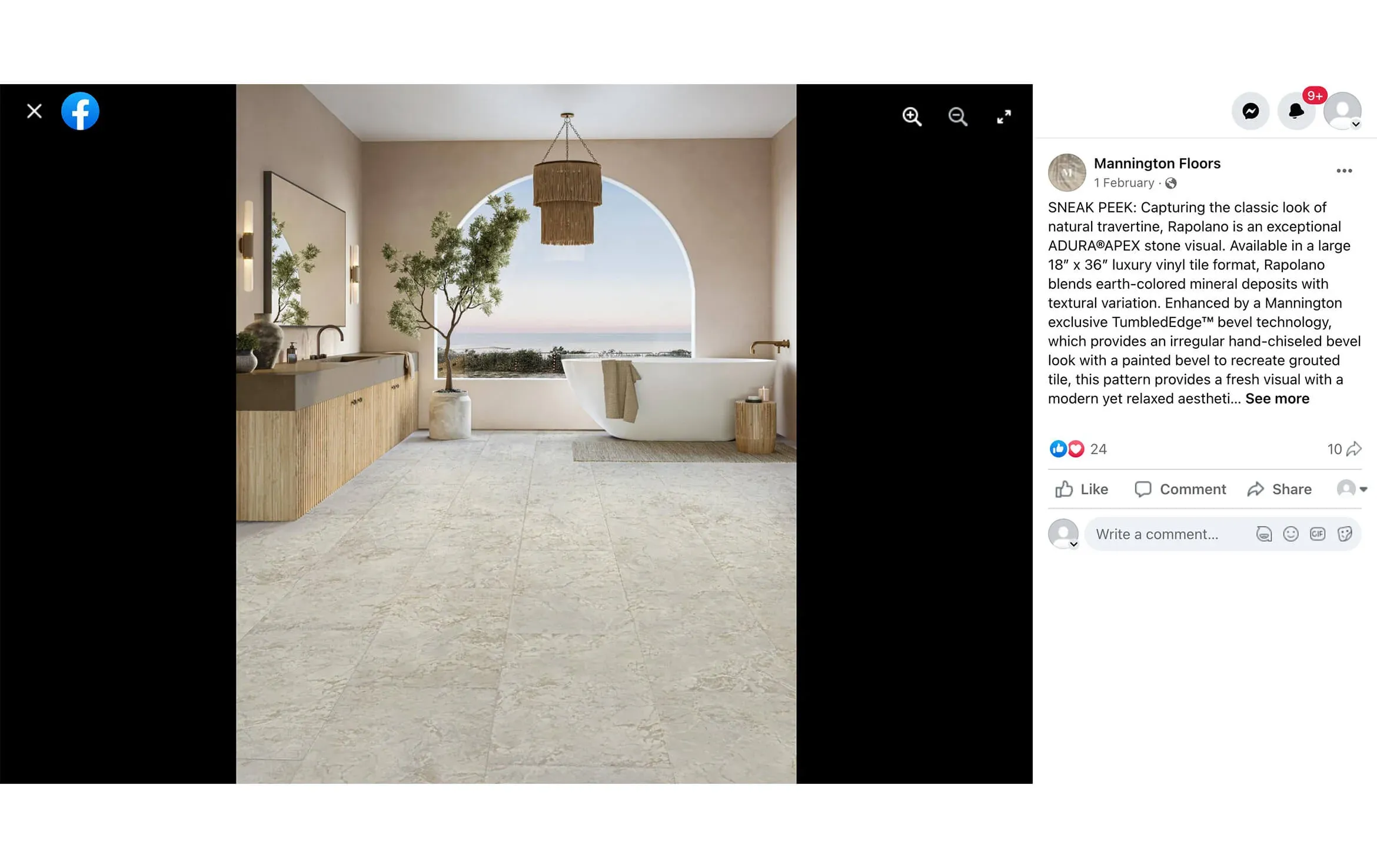 3D rendering of a modern bathroom featuring natural stone tiles, showcasing 3D furniture modeling and realistic interior visualization.