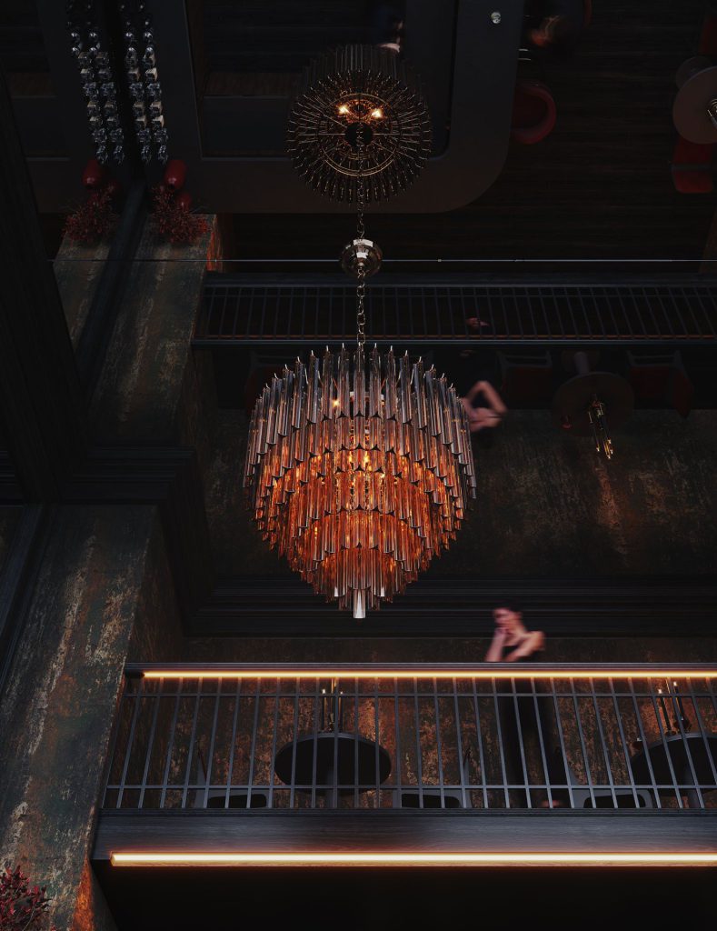 3D Interior Visualization of Luxurious Chandelier