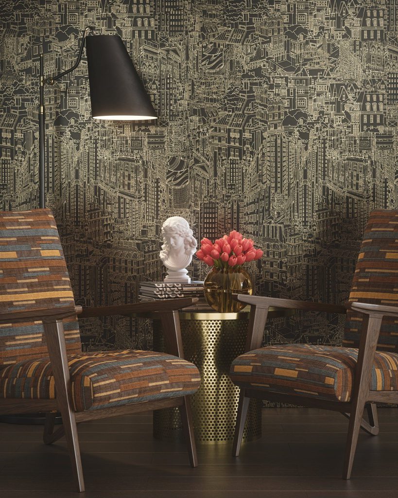 3D Interior Visualization of trendy fittings Setting