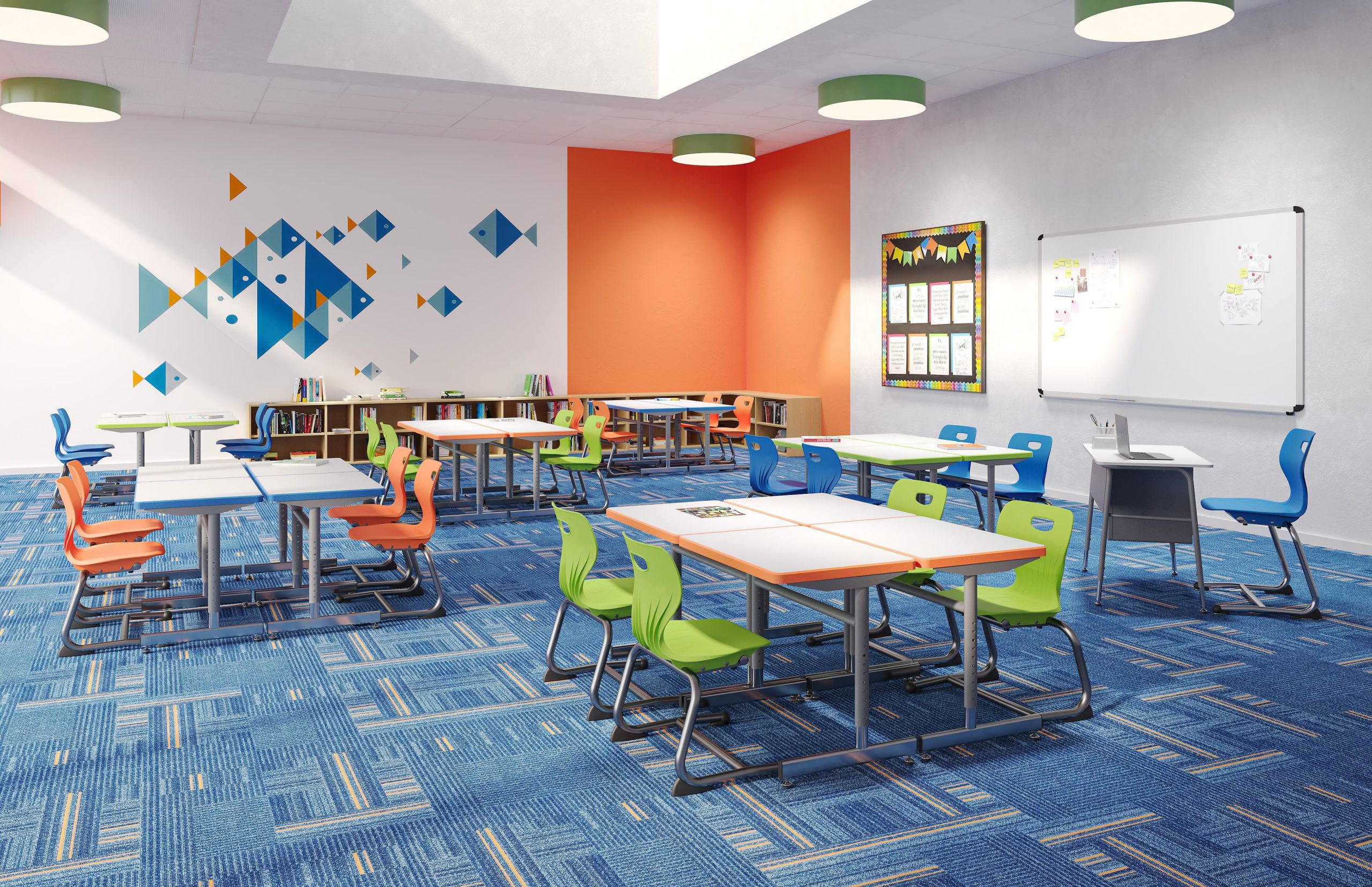 Elementary School Lifestyle Render for Classroom Furniture