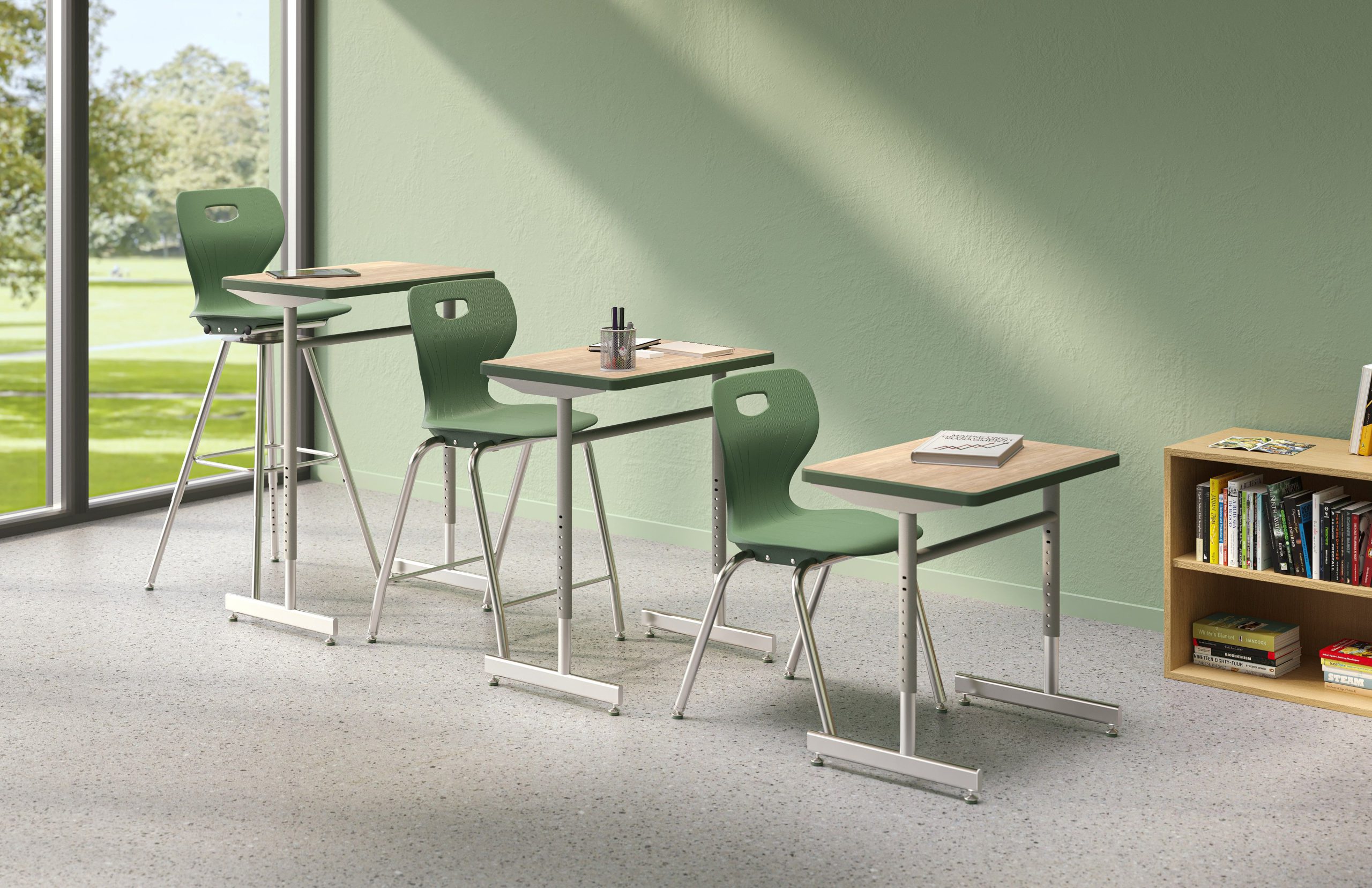 Chair Lifestyle Render for Classroom Furniture