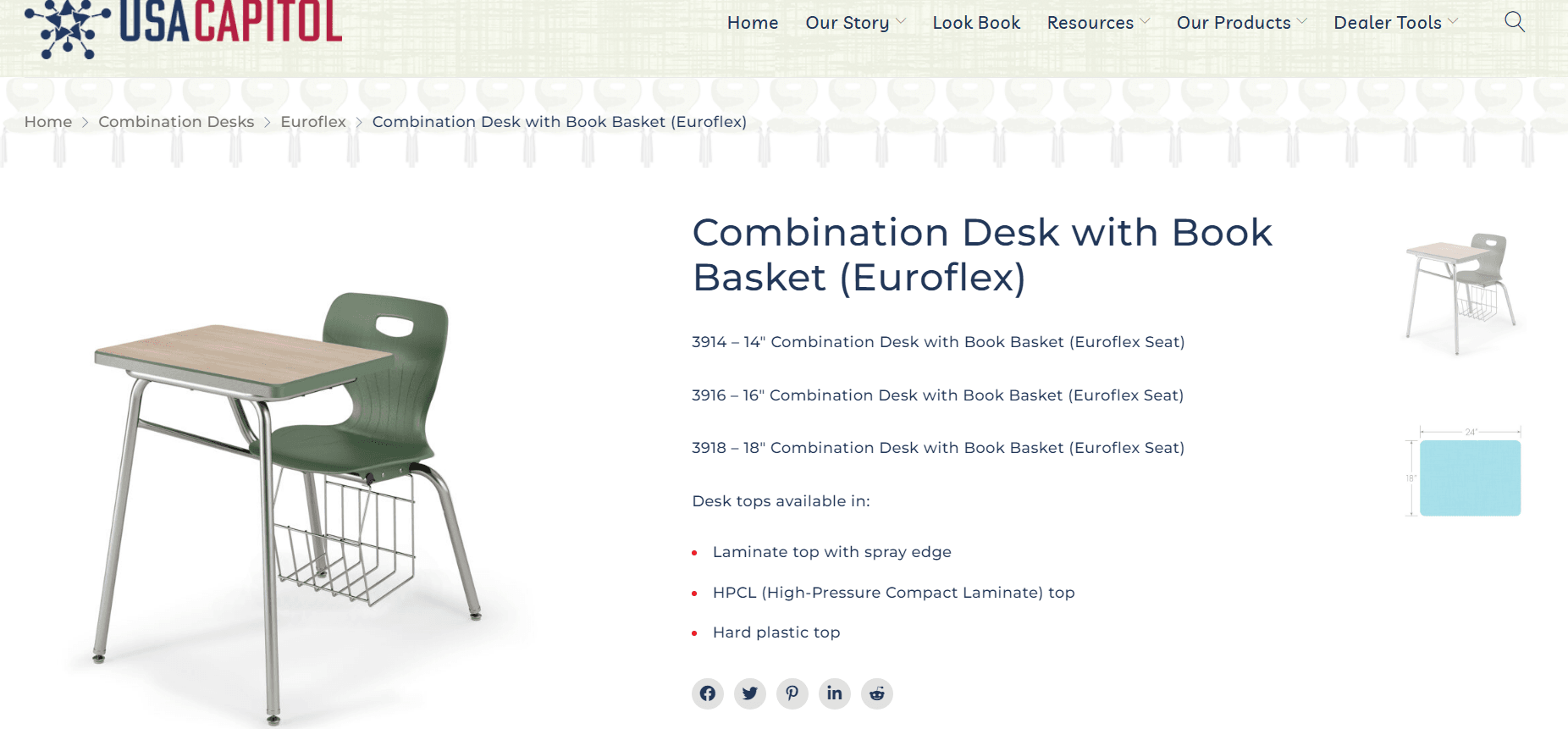 Classroom Furniture CGI for a Site's PDP