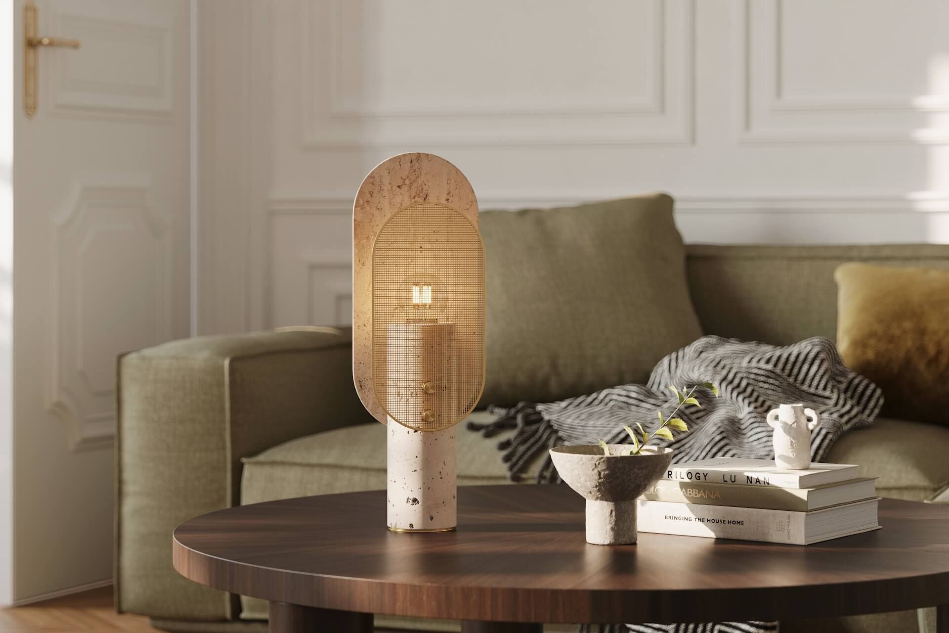 Lifestyle Interior Scene for a Lamp Close-Up 3D Image