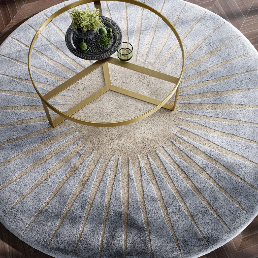 3D Rendering – Modern Table and Rug Visualization