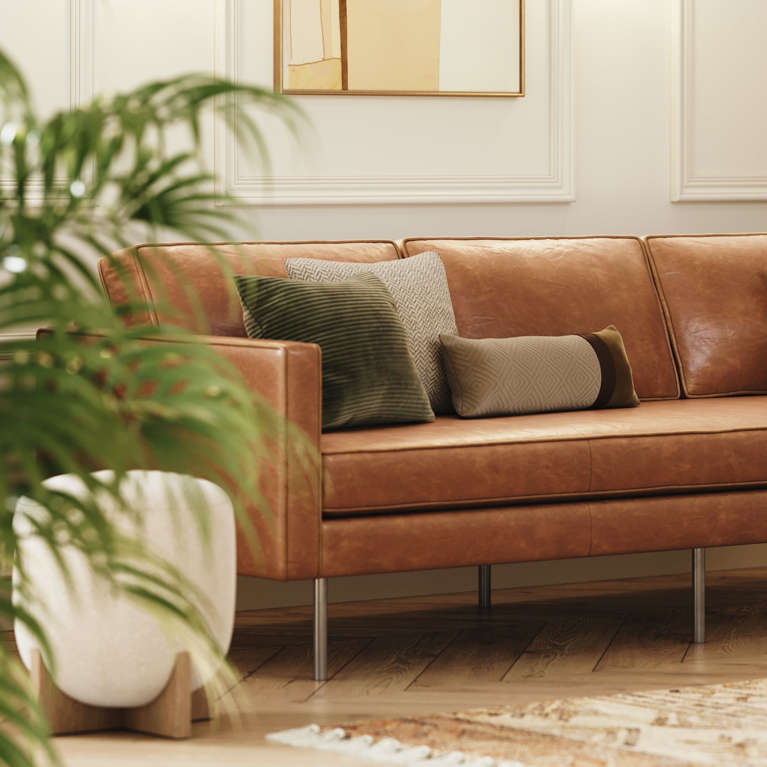 Close-Up Lifestyle CGI for a Brown Sofa