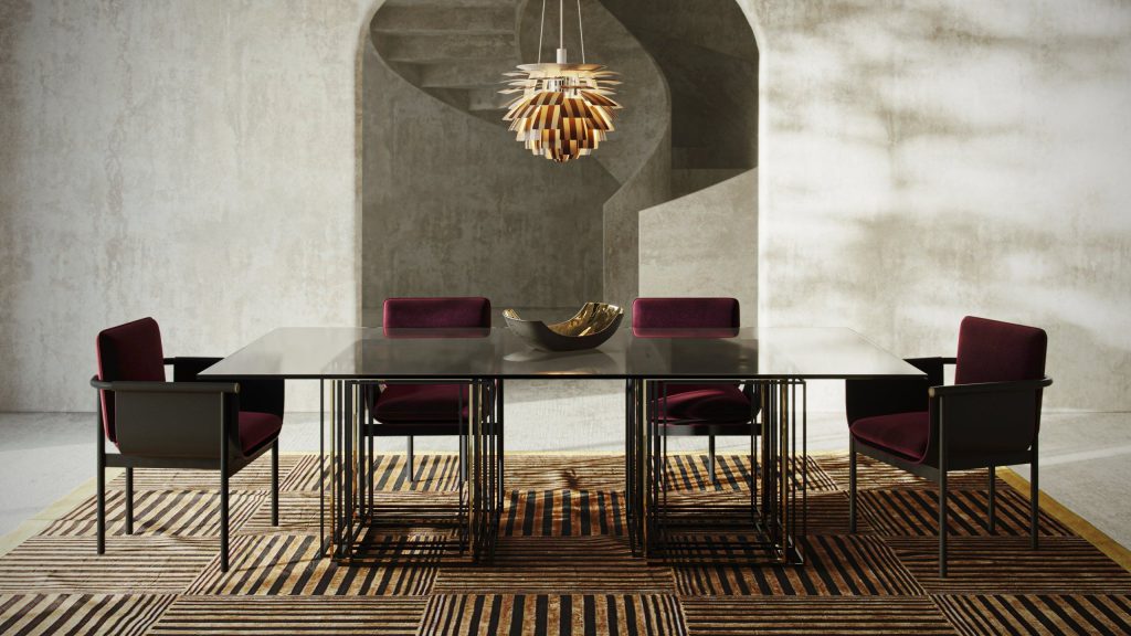 3D fittings Rendering and Visualization of trendy Dining Room