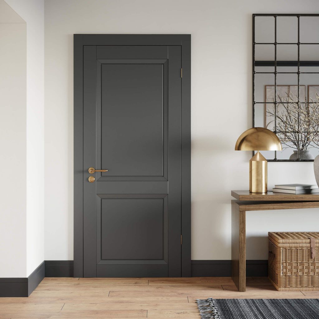 3D Interior Visualization of Modern Door and Furniture