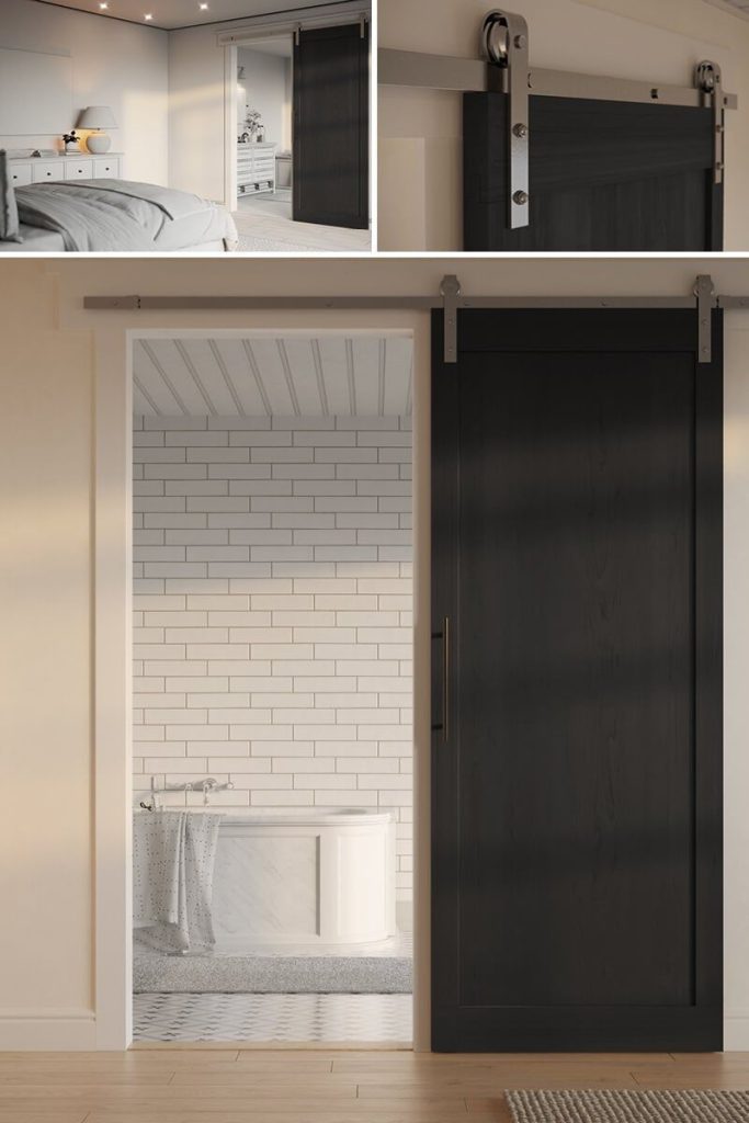 3D Interior Visualization of Modern Sliding Door