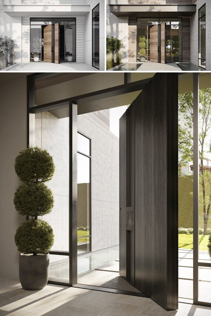 High-Quality 3D Interior and Exterior Visualization of Modern Entrance