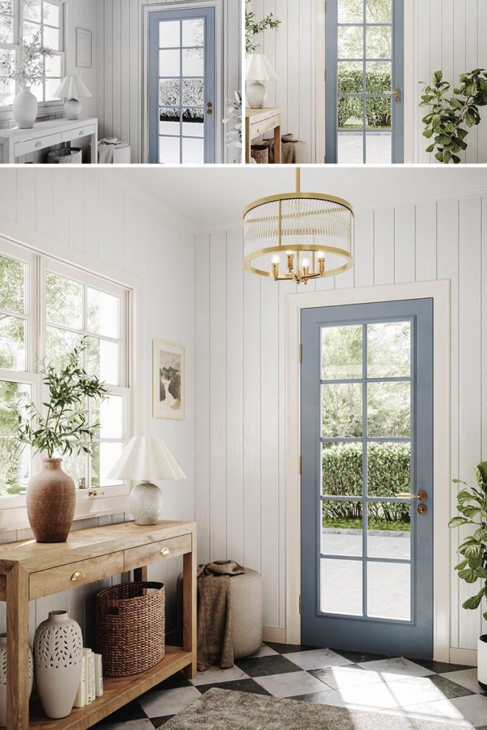 3D Interior Visualization of Modern Entryway with Realistic Furniture Rendering